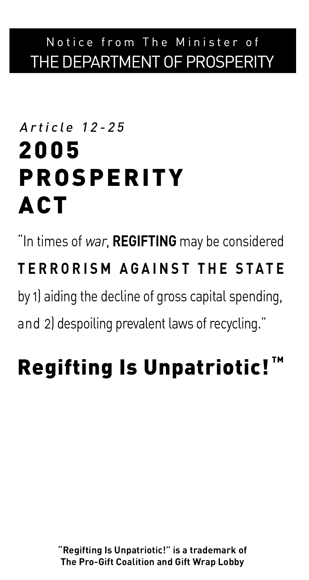 Prosperity Act